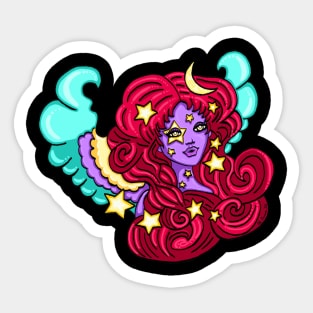 Red Waves Star Angel by Stephanie Ann Garcia Sticker